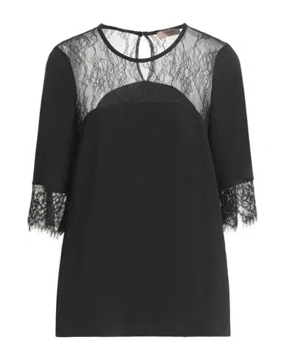 Twinset Woman Top Black Size 8 Polyester, Elastane, Polyamide