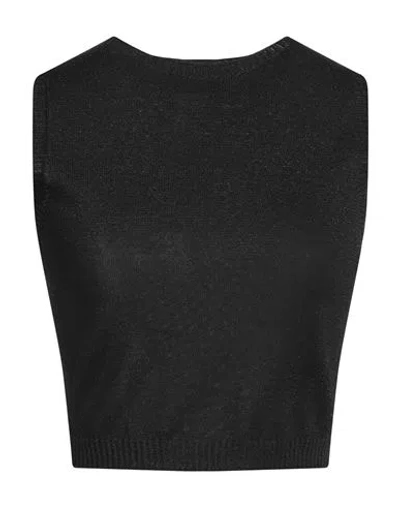 Twinset Woman Top Black Size L Viscose, Metallic Polyester, Polyamide