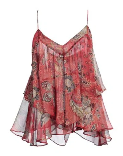Twinset Woman Top Brick Red Size 14 Polyester
