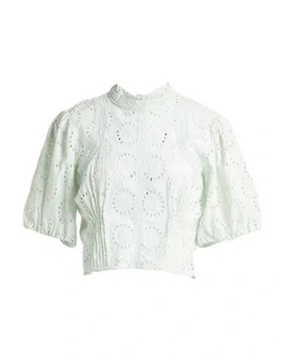 Twinset Woman Top Light Green Size 10 Cotton