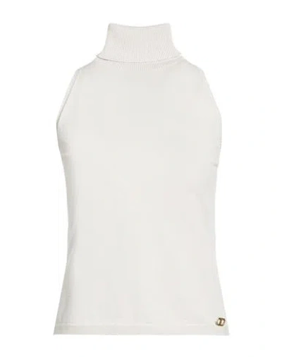 Twinset Woman Top Light Grey Size S Viscose, Polyester In White