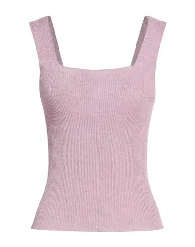 Twinset Woman Top Mauve Size L Linen, Polyester, Metallic Polyester, Polyamide In Purple
