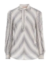 Twinset Striped Tie-neck Blouse In Navy