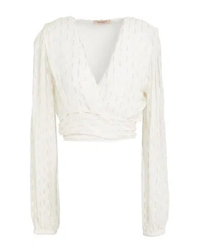 Twinset Woman Top Off White Size 8 Viscose
