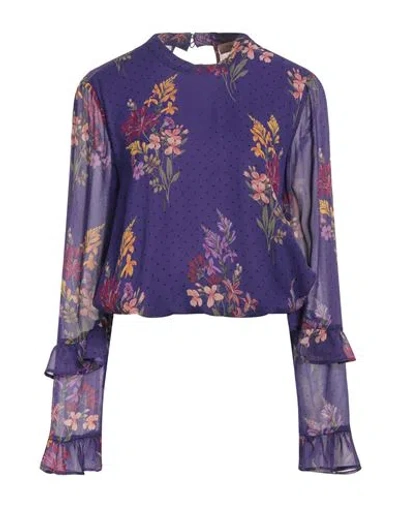 Twinset Woman Top Purple Size 8 Viscose In Multi