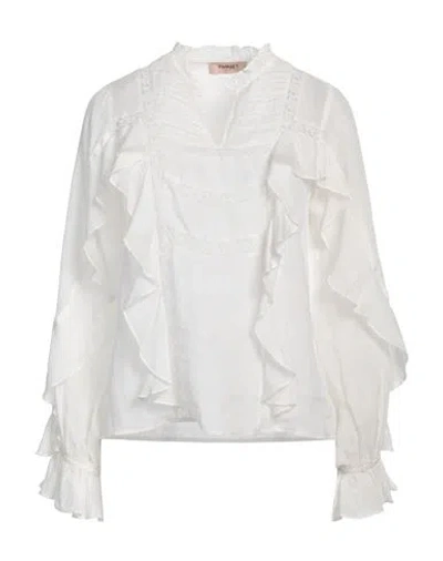 Twinset Woman Top White Size 12 Ramie, Polyamide