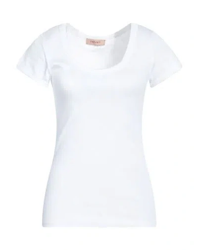Twinset Woman T-shirt White Size L Cotton