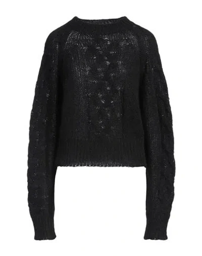 Twinset Woman Turtleneck Black Size L Acrylic, Mohair Wool, Wool