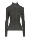 Twinset Lurex Turtleneck Sweater In Black