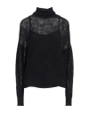 Twinset Woman Turtleneck Black Size M Polyamide, Acrylic, Alpaca Wool In Black