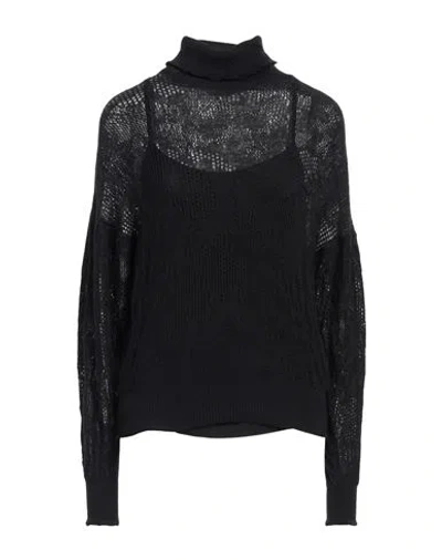 Twinset Woman Turtleneck Black Size M Polyamide, Acrylic, Alpaca Wool