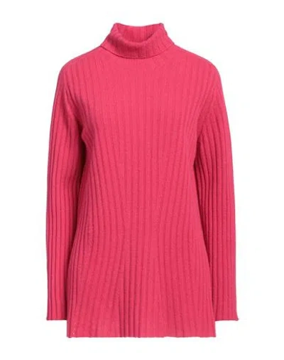 Twinset Woman Turtleneck Fuchsia Size S Wool, Cashmere In Pink