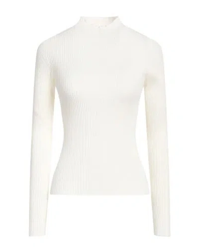 Twinset Woman Turtleneck Ivory Size L Viscose, Polyester In White