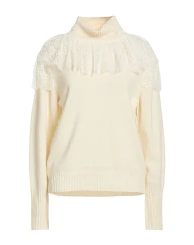 Twinset Woman Turtleneck Ivory Size S Wool, Cashmere, Viscose, Polyamide In White