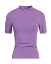 Twinset Woman Turtleneck Mauve Size S Viscose, Polyester In Purple