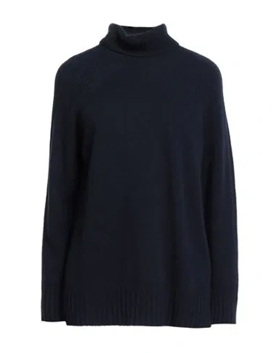 Twinset Woman Turtleneck Midnight Blue Size L Wool, Cashmere In Multi