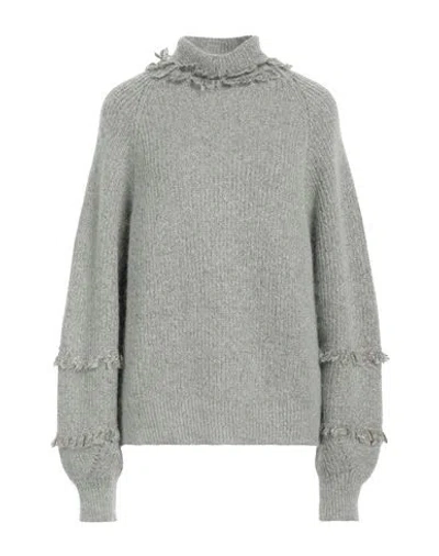 Twinset Woman Turtleneck Sage Green Size L Viscose, Mohair Wool, Alpaca Wool, Polyamide, Metallic Po