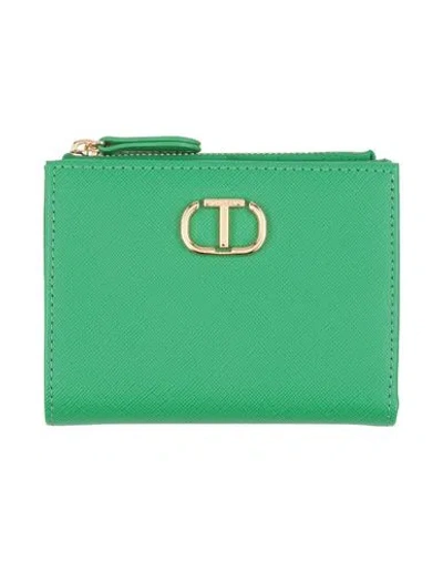 Twinset Woman Wallet Green Size - Textile Fibers
