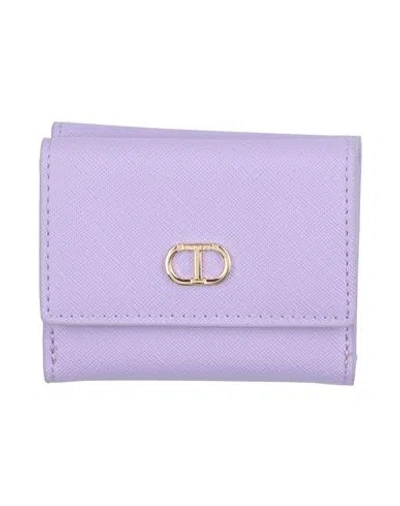 Twinset Woman Wallet Lilac Size - Textile Fibers In Purple