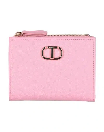 Twinset Woman Wallet Pink Size - Textile Fibers In Pink
