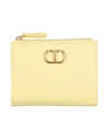 Twinset Woman Wallet Yellow Size - Textile Fibers In Yellow