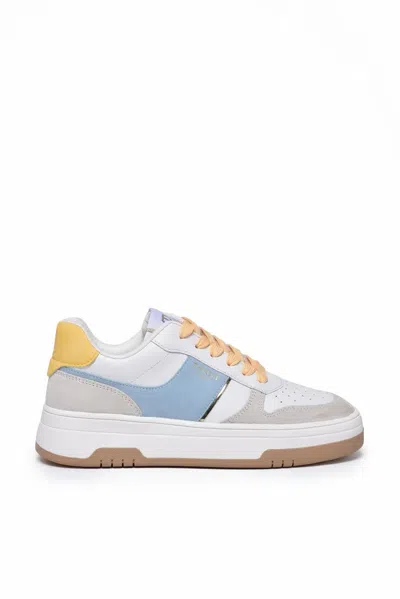 Twinset Women's Leather And Suede Sneakers - White/light Blue