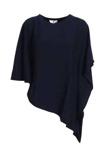 Twinset Women's Poncho  242ll3baa Dark Blue In Burgundy