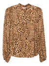Twinset Chemise Jacquard Avec Imprimé Animalier In Brown