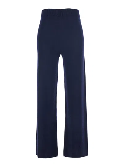 Twinset Women's Wool-viscose Cashmere Blend Trousers In Blue
