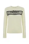 Twinset Logo-embroidered Sweater In Neve