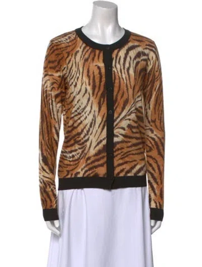 Pre-owned Twinset Wool Animal Print Sweater W/ Tags In Neutral