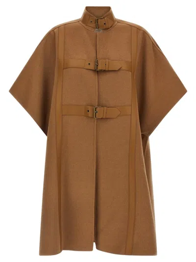 Twinset Wool Cape In Brown