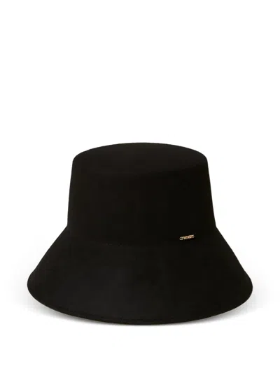 Twinset Wool Cloth Bucket Hat In Black