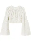 Twinset Wool Cropped Sweater In White
