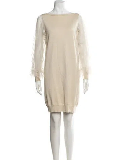 Pre-owned Twinset Wool Knee-length Dress In Neutrals
