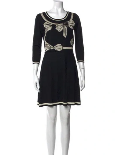 Pre-owned Twinset Wool Mini Dress In Black