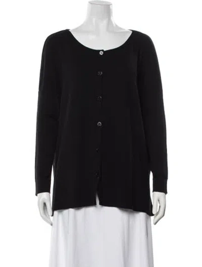 Pre-owned Twinset Wool Open Front Sweater In Black