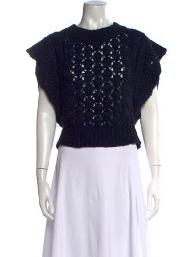 Pre-owned Twinset Wool Patterned Sweater In Black