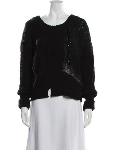 Pre-owned Twinset Wool Patterned Sweater In Black