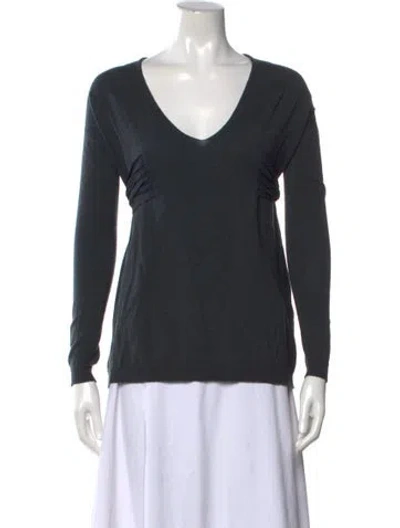 Pre-owned Twinset Wool V-neck Sweater In Gray