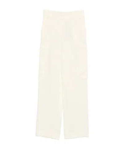 Twinset Work Pocket Straight Casual Pants In White