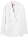 Twinset Woven Blazer In 00282_neve