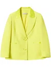 Twinset Woven Blazer In Yellow