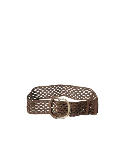 Twinset Woven Buckle Belt In Brown