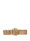 Twinset Woven Buckled Belt In Brown