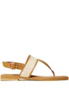 Twinset Sandales Plates Nu-pieds Avec Raphia In Multi