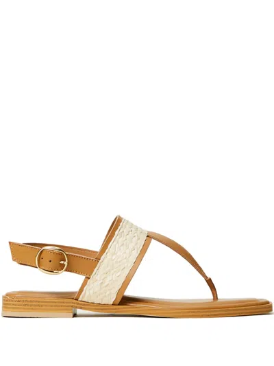 Twinset Woven-panel Leather Sandals In Multi