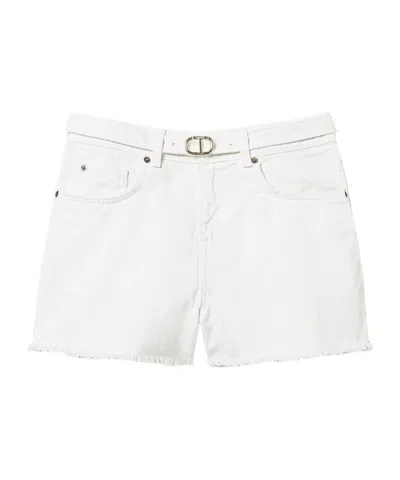 TWINSET TWINSET FRAYED HEM BELTED SHORTS