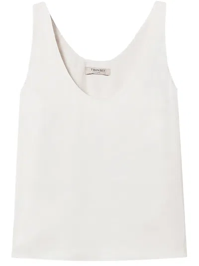 Twinset Knitted Sleeveless Top In White
