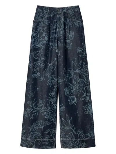 Twinset Woven Trousers In Blue